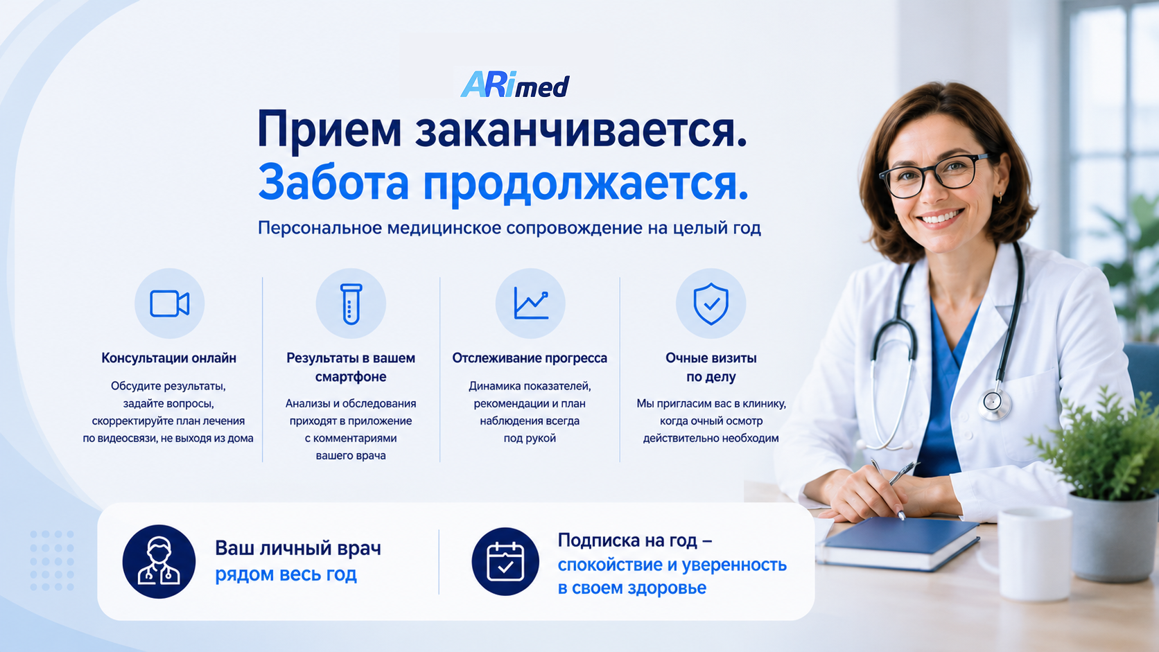 Личный врач на связи весь год: как работает программа медицинского сопровождения ARimed Arimed